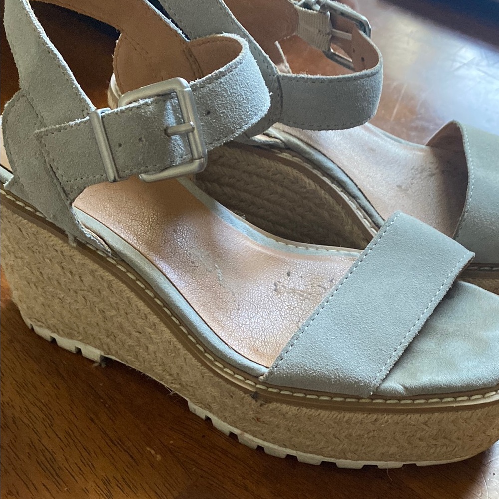 Women's Gray Wedge Sandals Espadrille